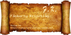 Fáskerty Krisztián névjegykártya